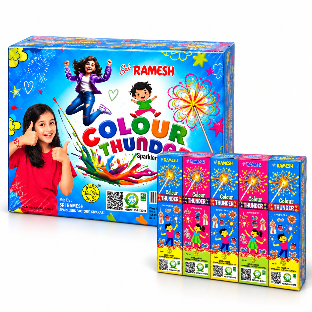 10 CM COLOUR THUNDER (PKT)